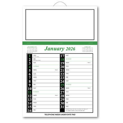 Green & Black Memo Calendar