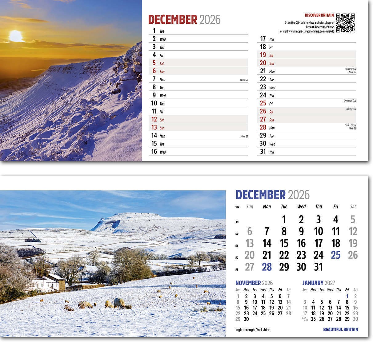 Discover Beautiful Britain Desk Calendar