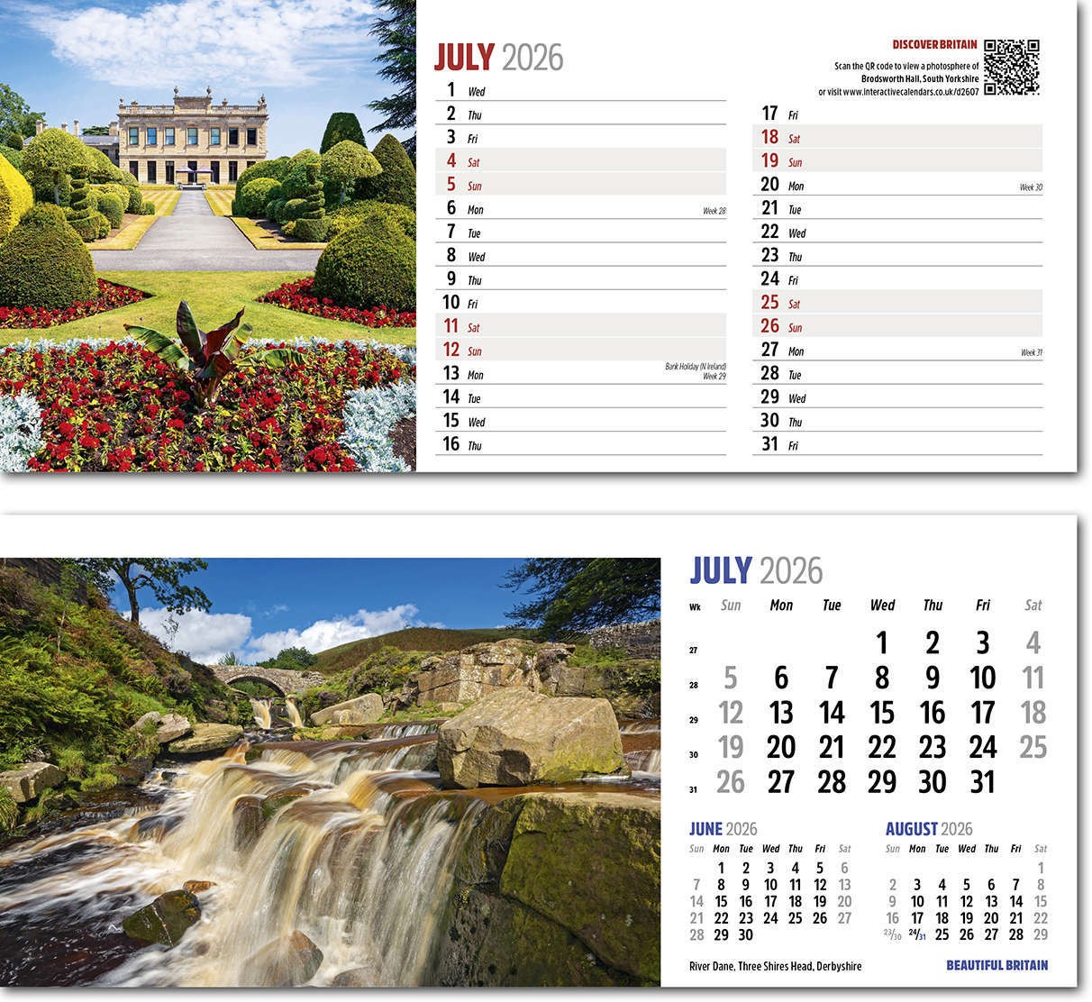 Discover Beautiful Britain Desk Calendar