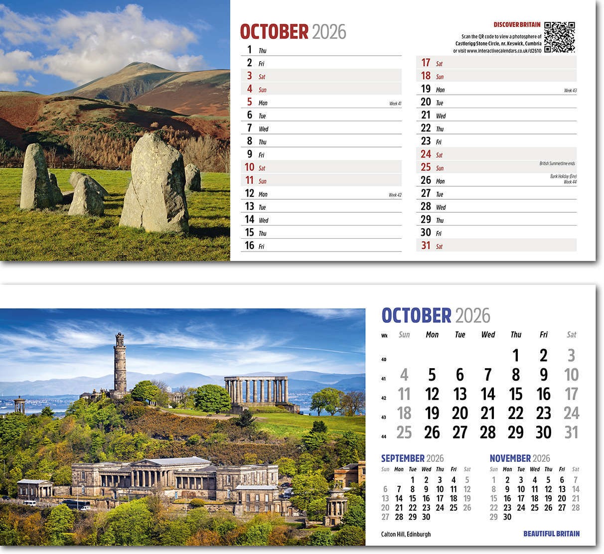 Discover Beautiful Britain Desk Calendar