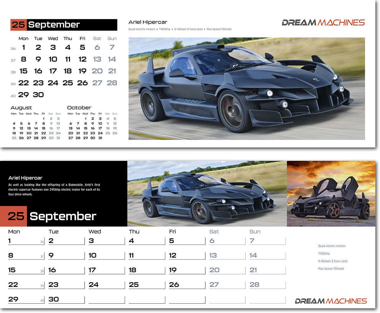 Dream Machines Premium Lined Easel Desk Calendar