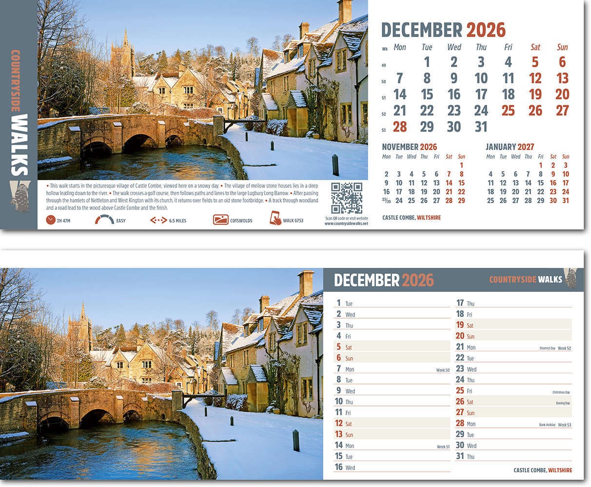 Countryside Walks Desk Calendar