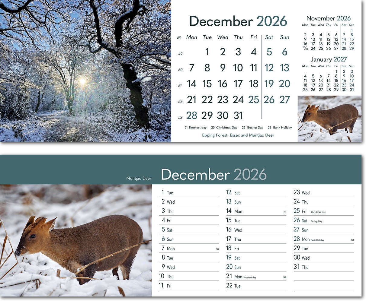 Rural Britain Note Station Desk Calendar 