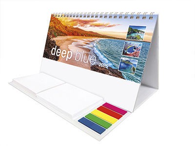 Deep Blue Note Station Desk Calendar