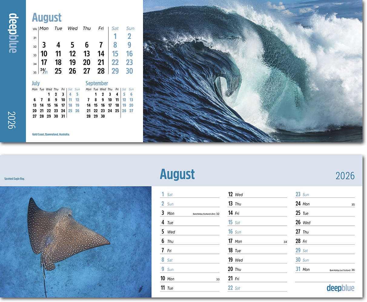 Deep Blue Task Station Desk Calendar