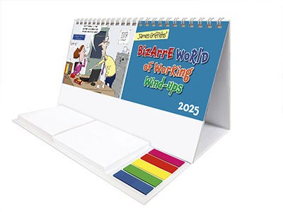 Bizarre World of Working Wind Ups Note Station Desk Calendar