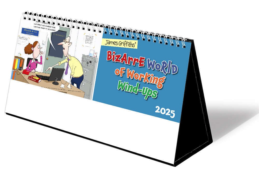 Bizarre World of Working Wind Ups Premium Lined Easel Desk Calendar