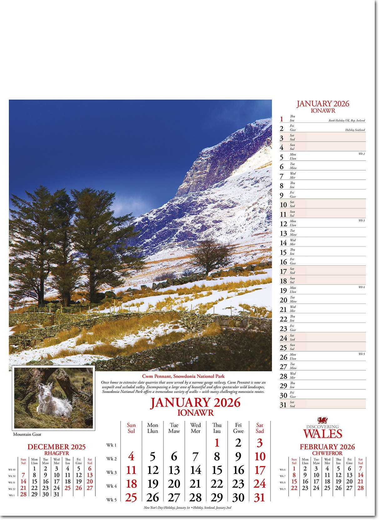 Discovering Wales Calendar