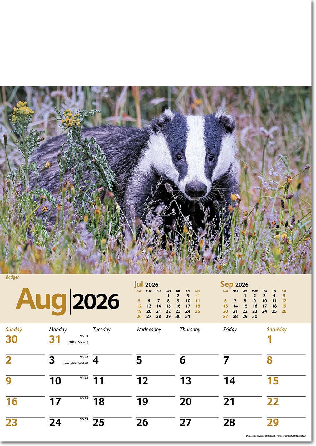 Wildlife Memo Calendar