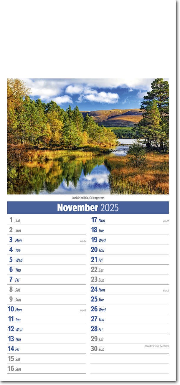 Slimline Scotland Compact Calendar