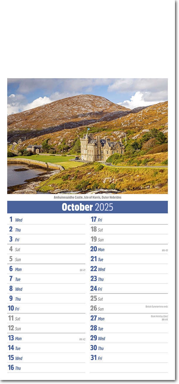 Slimline Scotland Compact Calendar