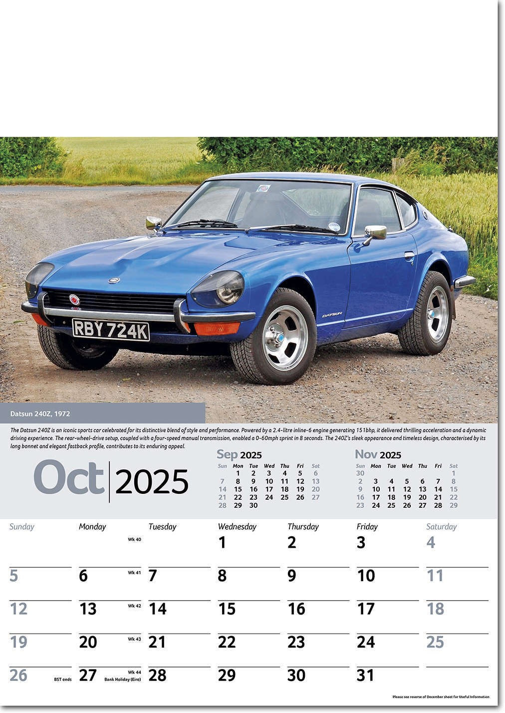 Collectors Cars Calendar