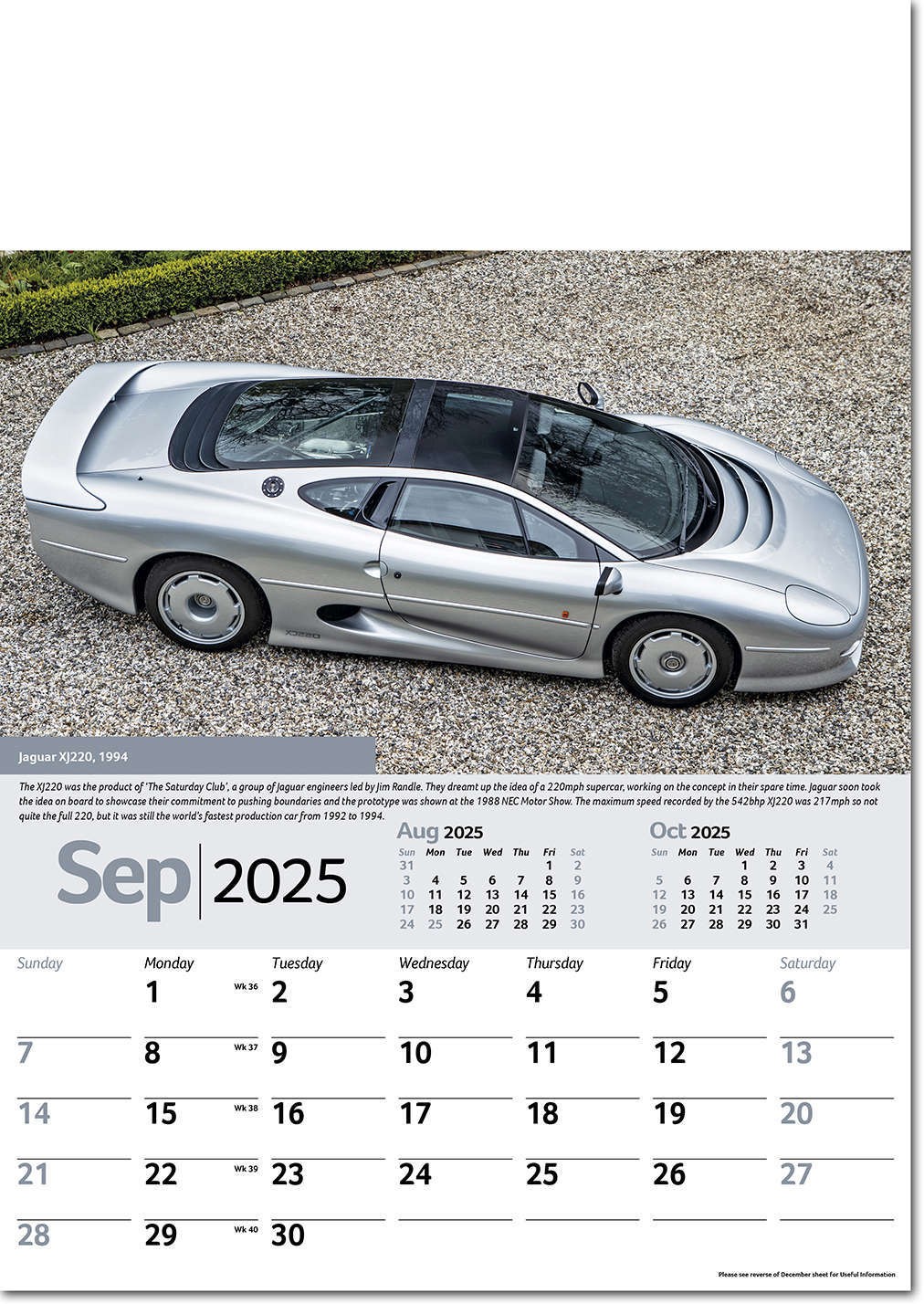 Collectors Cars Calendar